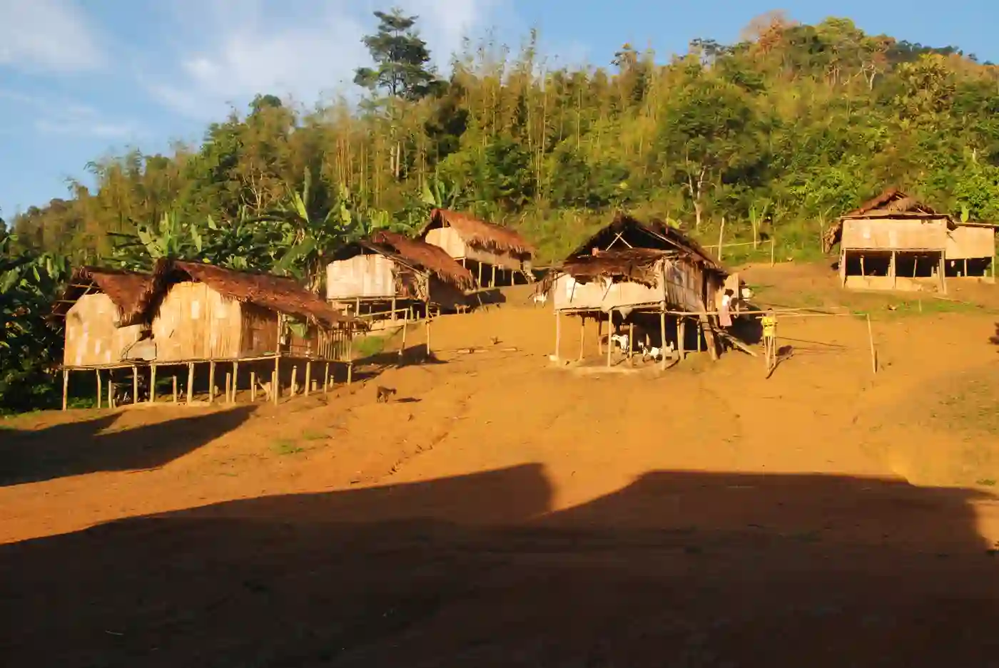 A Semai village on the hillside at the Tidol River