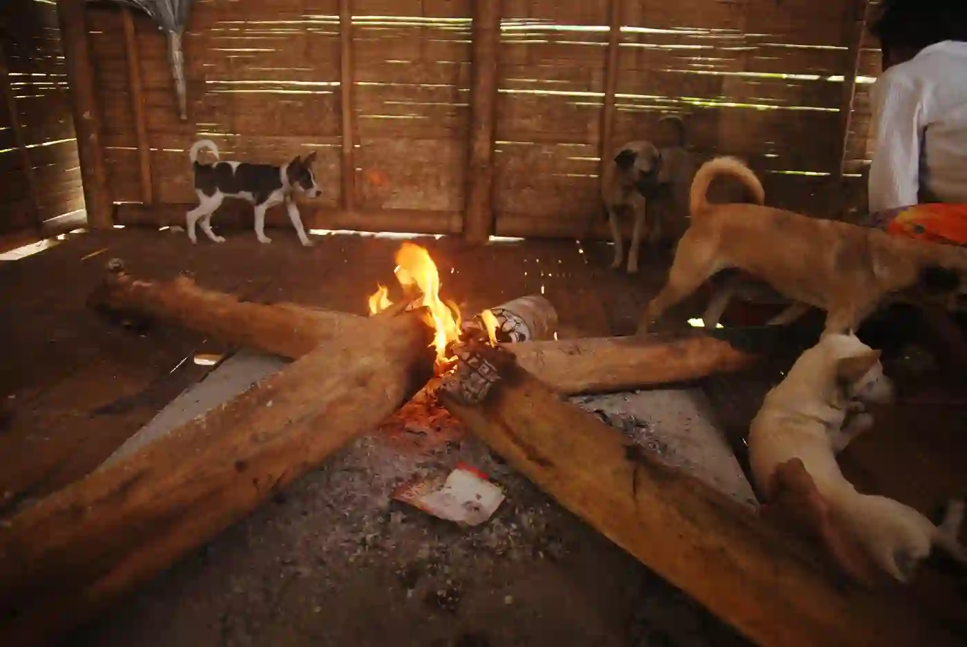 The fire mound, used for daily cooking